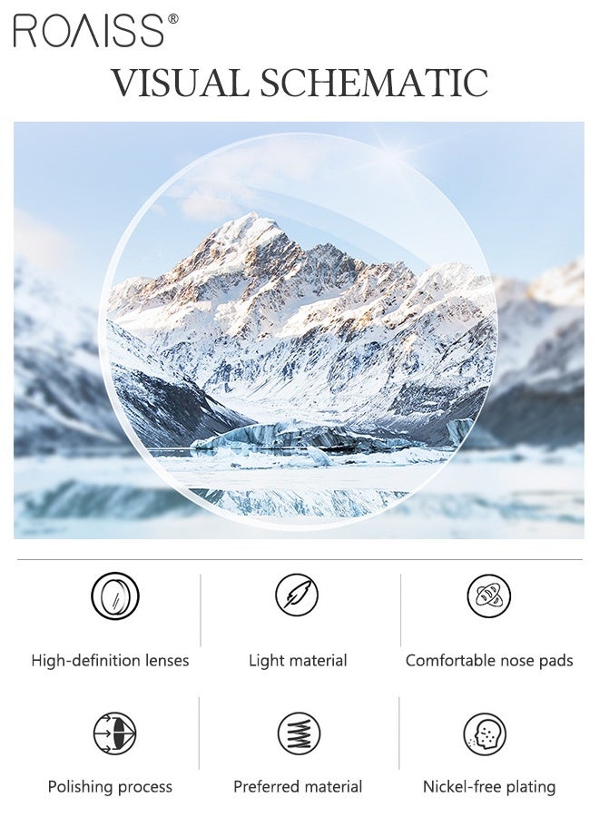 roaiss Round Polarized Sport Driving Sunglasses for Men , UV400 Protection Sun Glasses with TAC Lens, Fashion Anti-Glare Sun Shades for Men Driving, Fishing, Traveling, Black, 50mm - Image 5